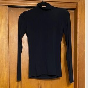 Numi Black Mock Neck Base Layer Undershirt Long Sleeve Top Tencel Lycra Stretch